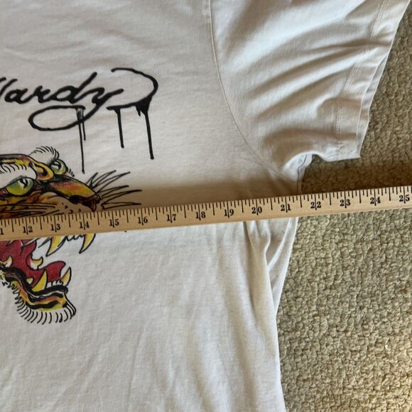 Vintage Y2K Ed Hardy Men's White Short Sleeve T-Shirt | Mens Medium - Picture 8 of 14
